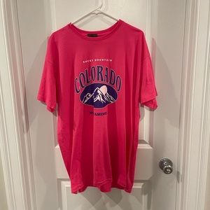 asos pink colorado logo short sleeve tee women’s size xxl